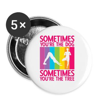 Yogalehrer Spruch Für Yogi Yoga - Buttons groß 56 mm (5er Pack) - Weiß - Vorne