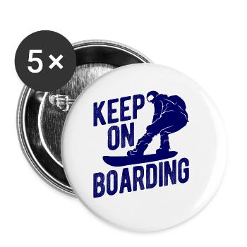 Snowboard Spruch für Snowboarder - Buttons groß 56 mm (5er Pack) - Weiß - Vorne