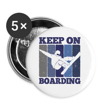 Snowboard Spruch für Snowboarder - Buttons groß 56 mm (5er Pack) - Weiß - Vorne