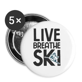 Skiurlaub Spruch Für Ski Skifahrer - Buttons groß 56 mm (5er Pack) - Weiß - Vorne