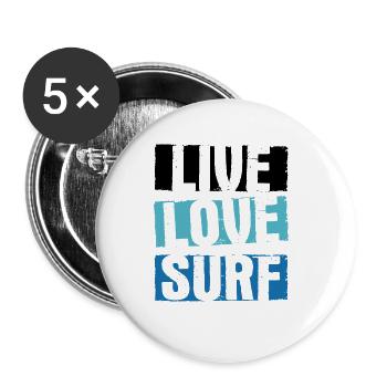 Surfen Wellenreiten Für Surfing - Buttons groß 56 mm (5er Pack) - Weiß - Vorne