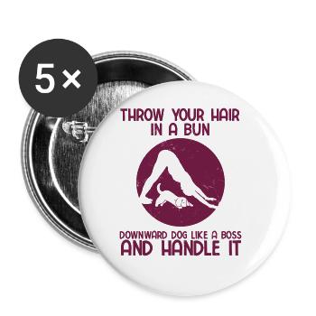 Yogalehrer Spruch Für Yogi Yoga - Buttons groß 56 mm (5er Pack) - Weiß - Vorne