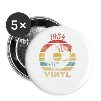 1954 Vinyl Retro Vintage Music - Buttons groß 56 mm (5er Pack) - Weiß - Vorne