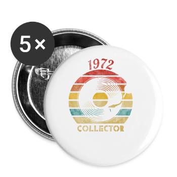 1972 Vinyl Retro Vintage Music - Buttons groß 56 mm (5er Pack) - Weiß - Vorne