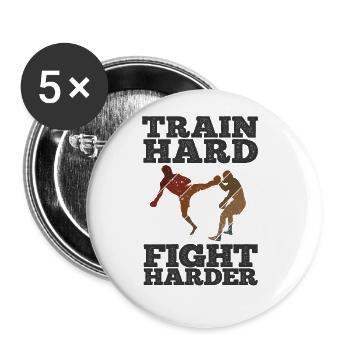 Kickboxing - Buttons groß 56 mm (5er Pack) - Weiß - Vorne