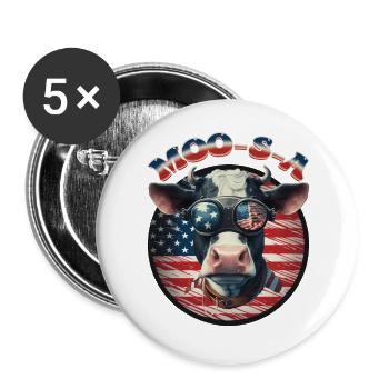 Patriotic USA Cow - Célébrez l’Amérique - Lot de 5 grands badges (56 mm) - blanc - Devant