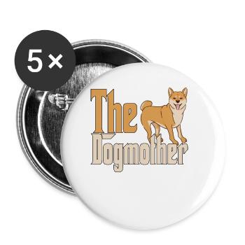 Shiba Inu Dog Mom Dogmother Dogs Mommy - Buttons large 2.2''/56 mm (5-pack) - white - Front