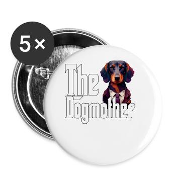 Teckel Chien Maman Chienne Chiens Maman Rottie - Lot de 5 grands badges (56 mm) - blanc - Devant