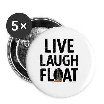 Segelboot Kapitän Spruch Zum Segeln - Buttons groß 56 mm (5er Pack) - Weiß - Vorne