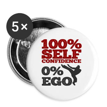Japanischer Kampfsport Karate - Buttons groß 56 mm (5er Pack) - Weiß - Vorne