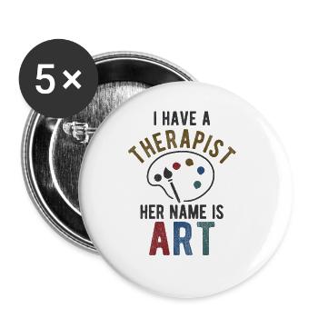 Maler Zeichner für Künstler - Buttons groß 56 mm (5er Pack) - Weiß - Vorne