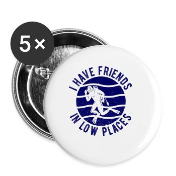 Apnoetaucher Freitaucher Taucher - Buttons groß 56 mm (5er Pack) - Weiß - Vorne