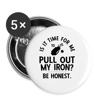 Golfplatz zum Golfen Golf - Buttons groß 56 mm (5er Pack) - Weiß - Vorne