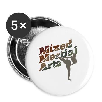 Mixed Martial Arts MMA - Buttons groß 56 mm (5er Pack) - Weiß - Vorne