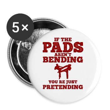 Kickboxing - Buttons groß 56 mm (5er Pack) - Weiß - Vorne