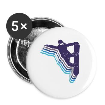 Snowboard Spruch für Snowboarder - Buttons groß 56 mm (5er Pack) - Weiß - Vorne