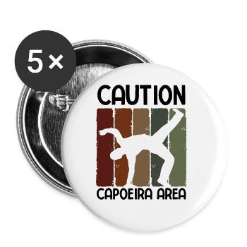 Capoeira - Buttons groß 56 mm (5er Pack) - Weiß - Vorne