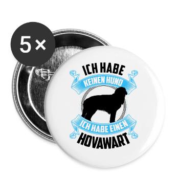 Hovawart ist kein Hund derber Bauernhund - Buttons groß 56 mm (5er Pack) - Weiß - Vorne