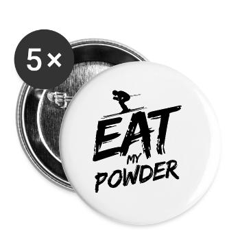 Skiurlaub Spruch Für Ski Skifahrer - Buttons groß 56 mm (5er Pack) - Weiß - Vorne