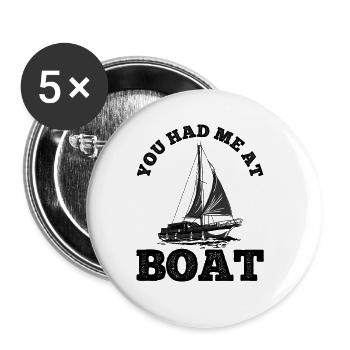 Segelboot Kapitän Spruch Zum Segeln - Buttons groß 56 mm (5er Pack) - Weiß - Vorne