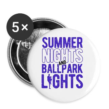 Baseball - Buttons groß 56 mm (5er Pack) - Weiß - Vorne