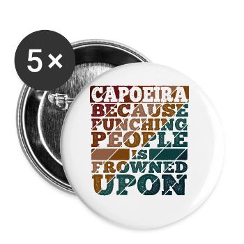 Capoeira - Buttons groß 56 mm (5er Pack) - Weiß - Vorne