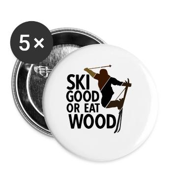 Skiurlaub Spruch Für Ski Skifahrer - Buttons groß 56 mm (5er Pack) - Weiß - Vorne