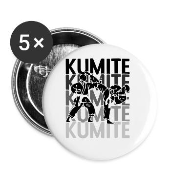 Japanischer Kampfsport Karate - Buttons groß 56 mm (5er Pack) - Weiß - Vorne