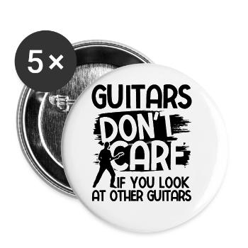 Akustik Spruch Für E-Gitarre Konzert Gitarre - Buttons groß 56 mm (5er Pack) - Weiß - Vorne