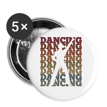 Breakdancing Tanzen für Tänzer - Buttons groß 56 mm (5er Pack) - Weiß - Vorne