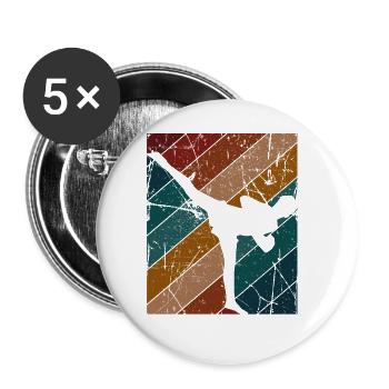 Kickboxing - Buttons groß 56 mm (5er Pack) - Weiß - Vorne