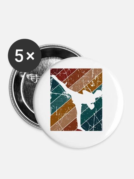 Kickboxing - Buttons groß 56 mm (5er Pack) - Weiß