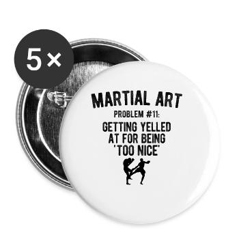 Mixed Martial Arts MMA - Buttons groß 56 mm (5er Pack) - Weiß - Vorne