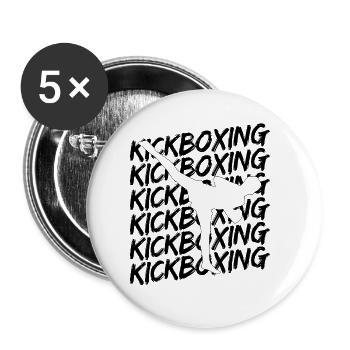 Kickboxing - Buttons groß 56 mm (5er Pack) - Weiß - Vorne