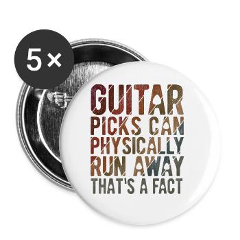 Akustik Spruch Für E-Gitarre Konzert Gitarre - Buttons groß 56 mm (5er Pack) - Weiß - Vorne