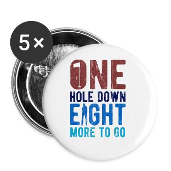 Golfplatz zum Golfen Golf - Buttons groß 56 mm (5er Pack) - Weiß - Vorne