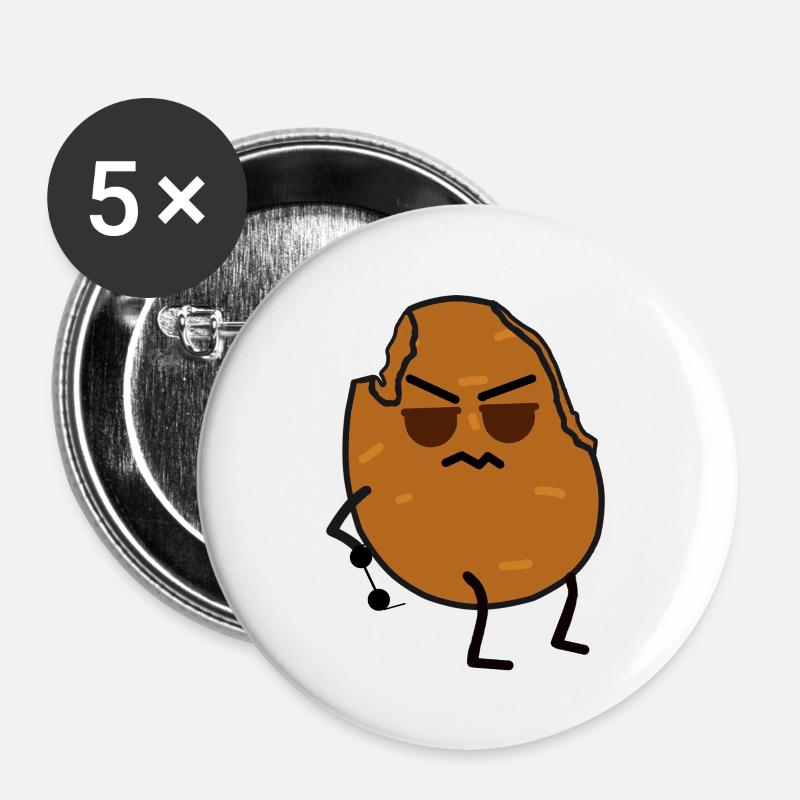Bad potato - Buttons large 2.2''/56 mm (5-pack) - white