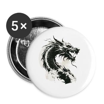 Dragon Fantasy Magic Mysticism Creature Animal Vintage - Buttons large 2.2''/56 mm (5-pack) - white - Front