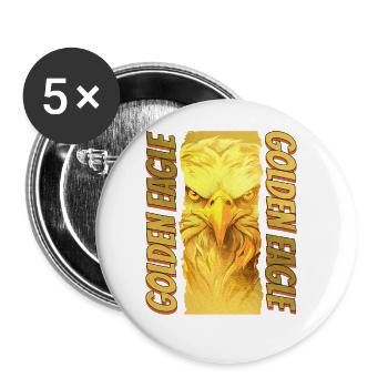 Eagle Head Gold Bird of Prey Bird Animal Nature - Buttons large 2.2''/56 mm (5-pack) - white - Front