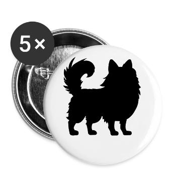 Zwergspitz de Poméranie - Lot de 5 grands badges (56 mm) - blanc - Devant