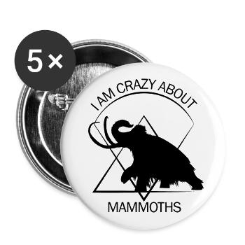 Lustiges Mammut Steinzeit Eiszeit Design Urzeit - Buttons groß 56 mm (5er Pack) - Weiß - Vorne
