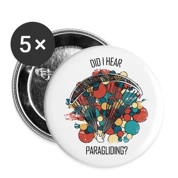 Paragliding Gleitschirm Paragleiter Paraglider - Buttons large 2.2''/56 mm (5-pack) - white - Front