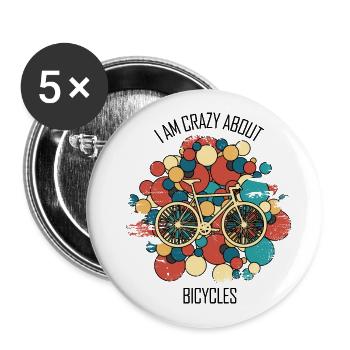 Fahrradwerkstatt Fahrradmonteurin Fahrrad - Buttons groß 56 mm (5er Pack) - Weiß - Vorne