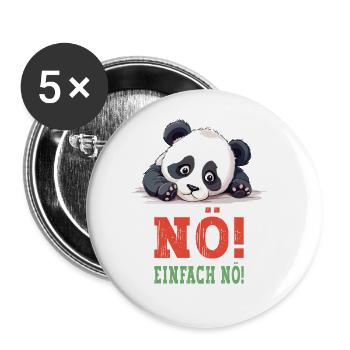 Nope Just Nope No No Panda Bear Cute Funny Saying - Buttons large 2.2''/56 mm (5-pack) - white - Front