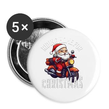 Santa Claus Motorcycle Sunglasses Christmas - Buttons large 2.2''/56 mm (5-pack) - white - Front