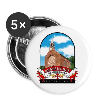 Deutschland Angermünde Brandenburg Vintage - Buttons groß 56 mm (5er Pack) - Weiß - Vorne