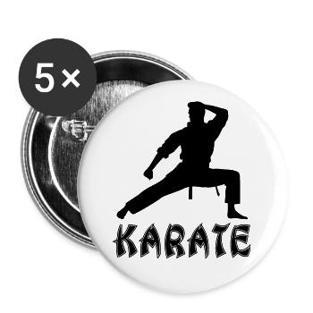 Karaté - Lot de 5 grands badges (56 mm) - blanc - Devant