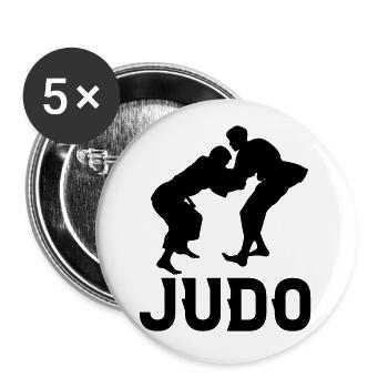 Judo - Buttons groß 56 mm (5er Pack) - Weiß - Vorne