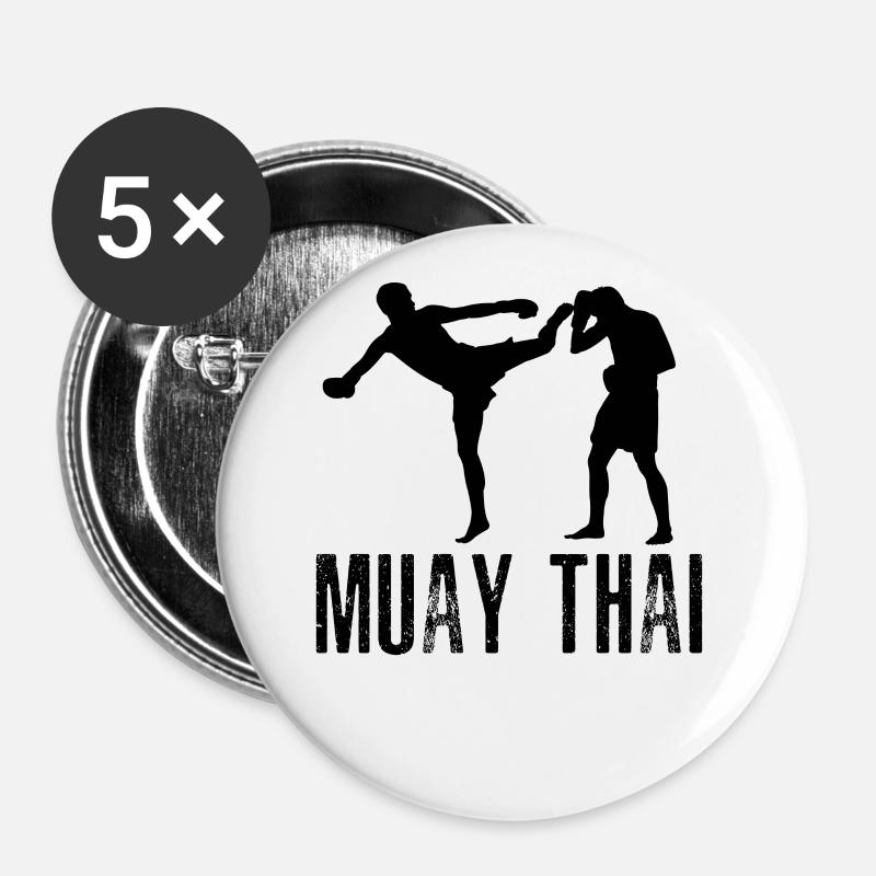 Muay Thai - Buttons large 2.2''/56 mm (5-pack) - white