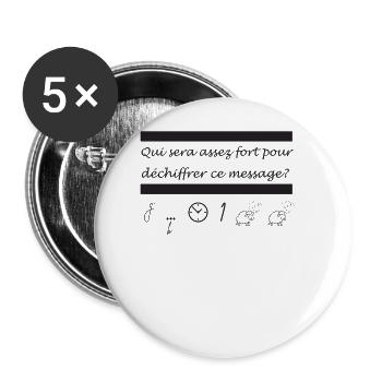 Annonce grossesse humoristique femme enceinte mère - Lot de 5 grands badges (56 mm) - blanc - Devant